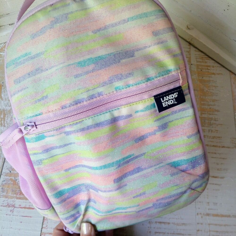 Girls Lunch Box Tote Insulated Pastel Sparkle Striped Princess Bottle Soft Side